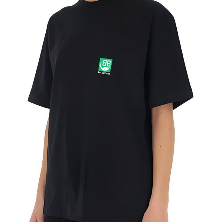 (Women) Balenciaga Eco Icon Logo Print Black Oversized Tee 594599THV631000 圖 6