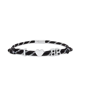 (Women) Balenciaga Engraved Logo Necklace Black with Two-Tone Laces Design for Women. 722538TVX4S5651