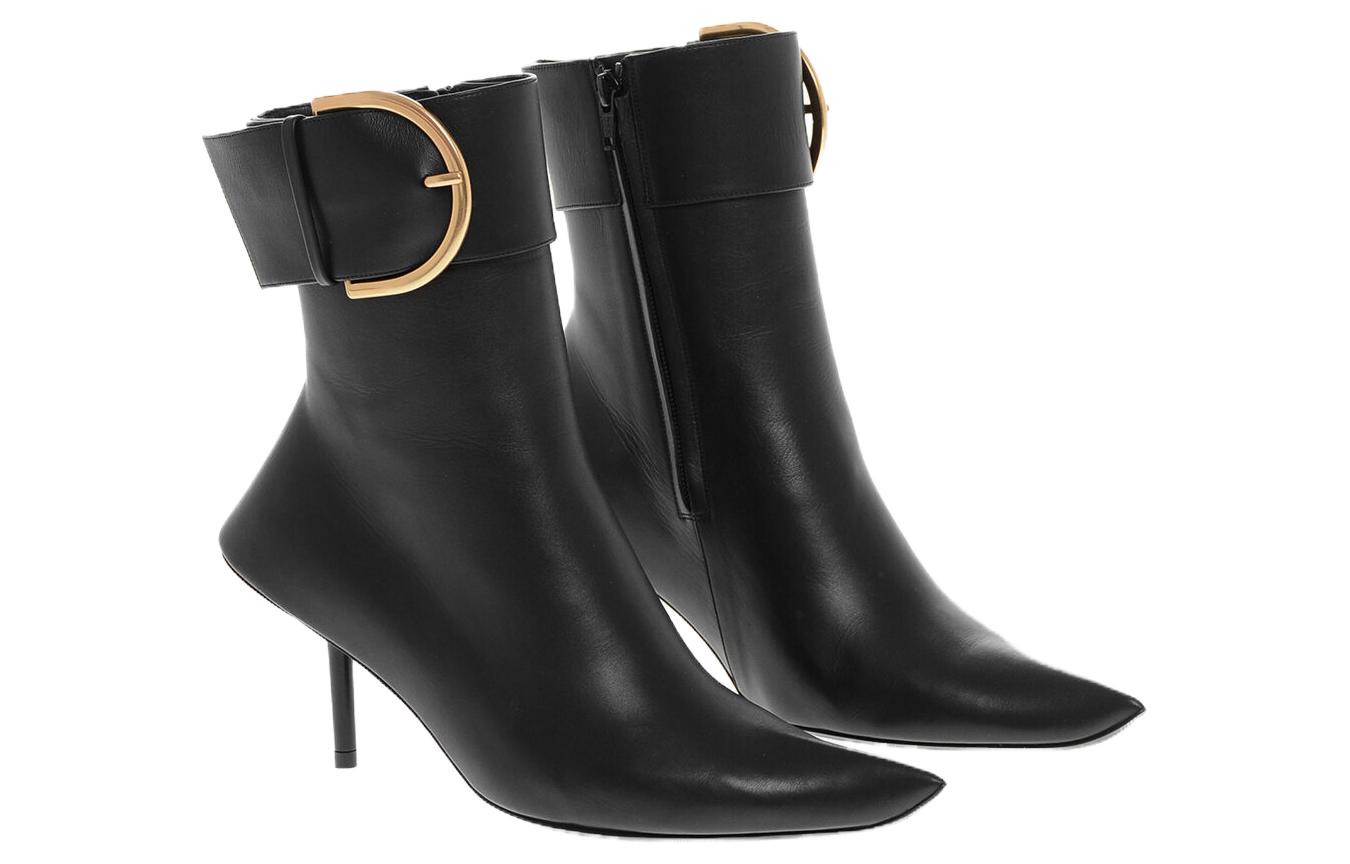 Order (W) バレンシアガ エセックス アンクルブーツ (黒レザー) 671502WA9171080