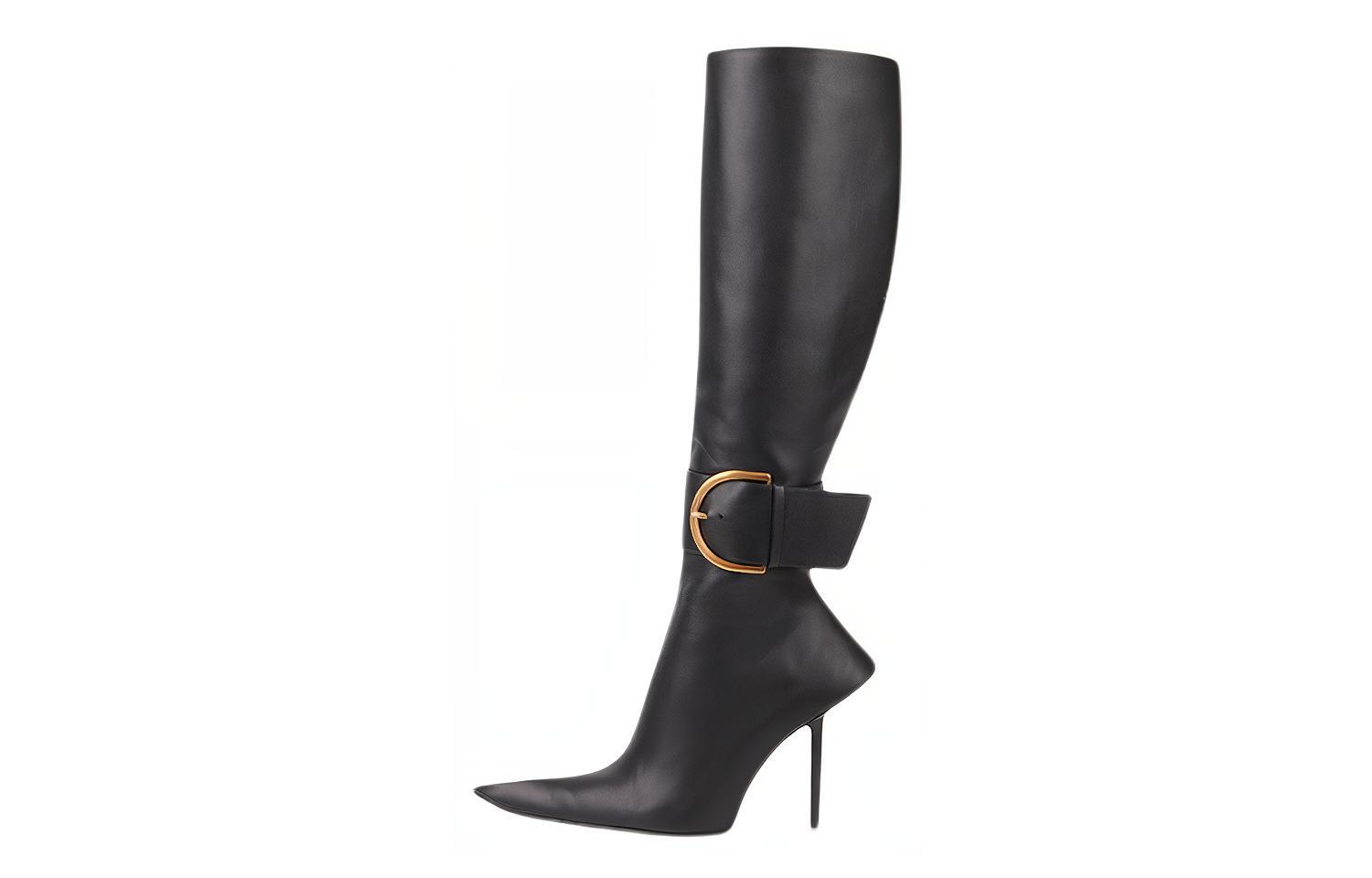 (Women) Balenciaga Essex High Top Boots 'Black Leather' 671505WA9171080