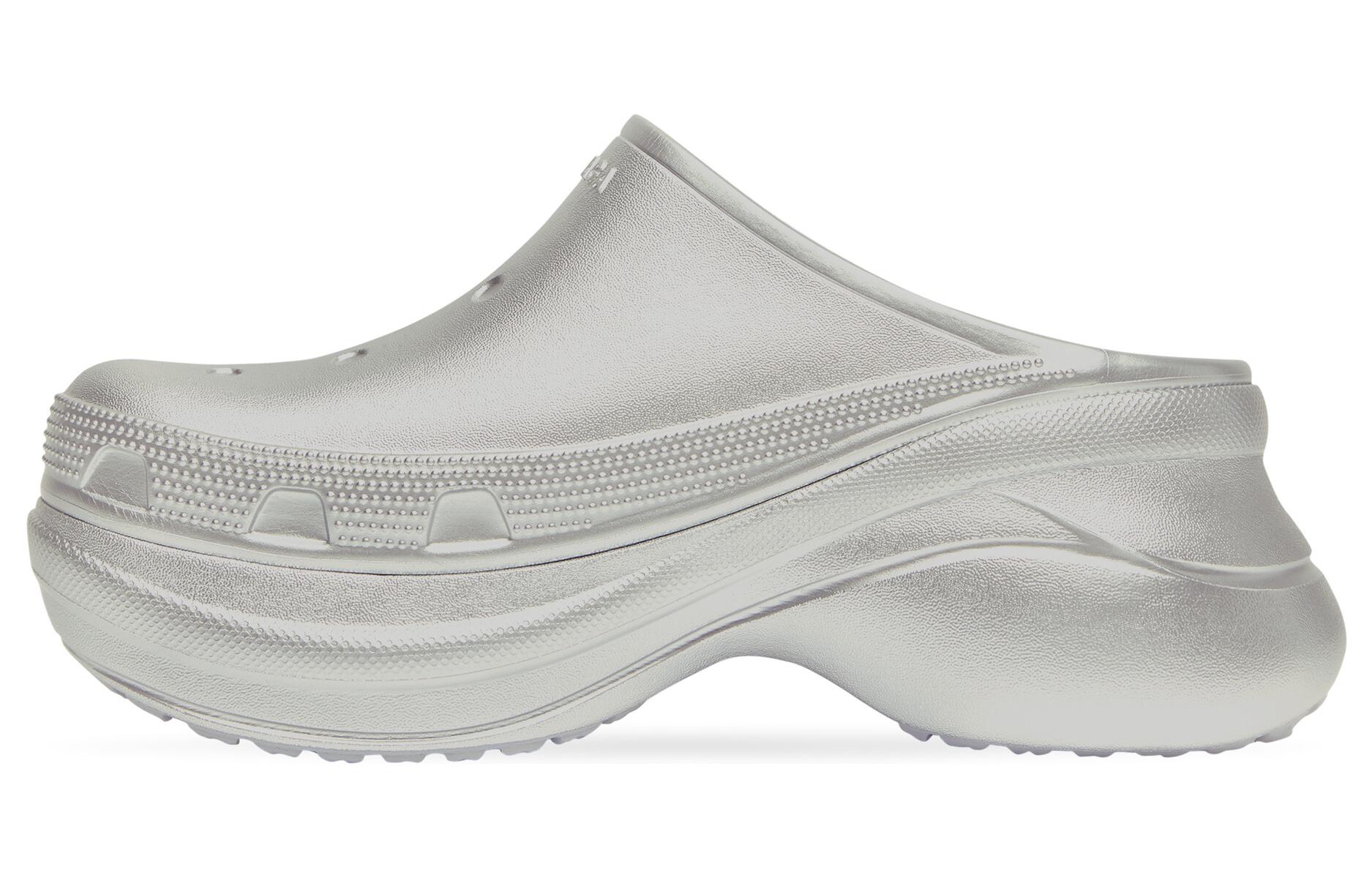 (Women) Balenciaga EVA Round Toe Open Heel Slipper 'Silver' 720762W1S8W8100