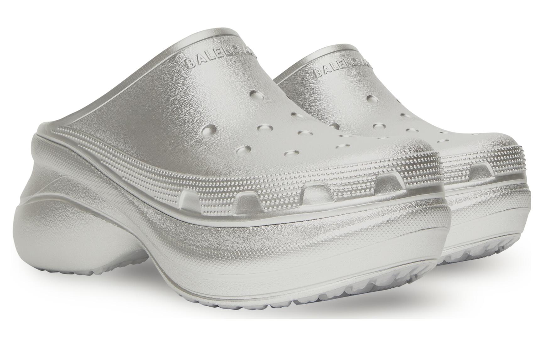 (W) Balenciaga EVA Round Toe Open Heel Slipper 'Silver' 圖 2