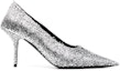 Order (W) Balenciaga Kain 8cm 'Tumit Tinggi Silver Mules' 719831W2LB08010