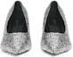 Shop (W) Balenciaga Kain 8cm 'Tumit Tinggi Silver Mules' 719831W2LB08010