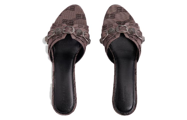 (W) Balenciaga Fabric Open Toe Slide 'Brown' 圖 6