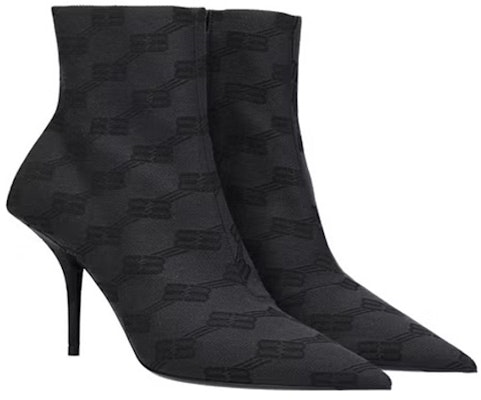 (W) Balenciaga Sepatu Stiletto Ankle dengan Resleting Kain 'Hitam' 702012W2I101510 Order (W) Balenciaga Sepatu Stiletto Ankle dengan Resleting Kain 'Hitam' 702012W2I101510