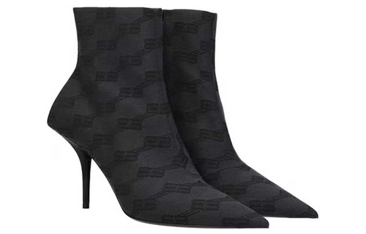 Order (W) Bottines à Talons Aiguille Balenciaga en Tissu à Zip ''Noir'' 702012W2I101510
