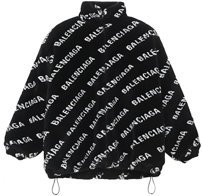 (W) 巴黎世家黑色人造毛皮拉链夹克宽松翻领飞行员夹克 595049THQ011001 Buy (W) 巴黎世家黑色人造毛皮拉链夹克宽松翻领飞行员夹克 595049THQ011001