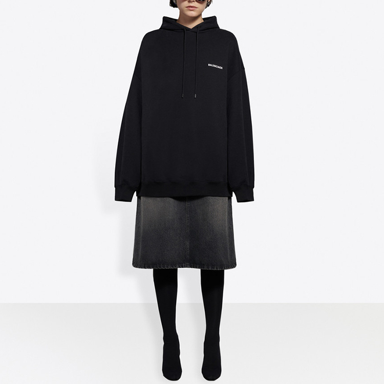 Shop (Women) Balenciaga Fleece Hoodie Black 641529TJVE51000