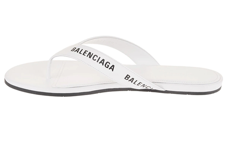 Buy (Women) Balenciaga Flip Flop Slides 'Allover Logo - White'  630051-WBAE1-9010