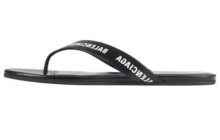 (Women) Balenciaga Flip Flop Slides 'Allover Logo - Black'  630051-WBAE1-1090