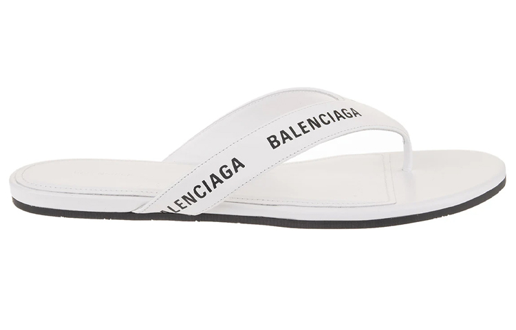 Order (Women) Balenciaga Flip Flop Slides 'Allover Logo - White'  630051-WBAE1-9010