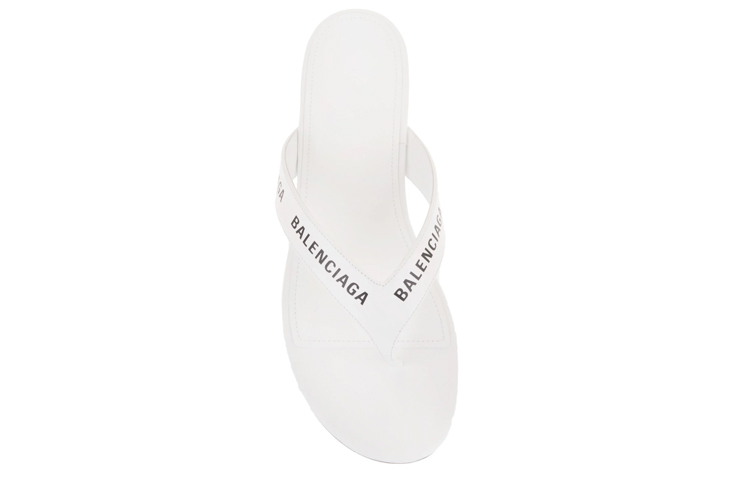 Lookbook (Women) Balenciaga Flip Flop Slides 'Allover Logo - White'  630051-WBAE1-9010
