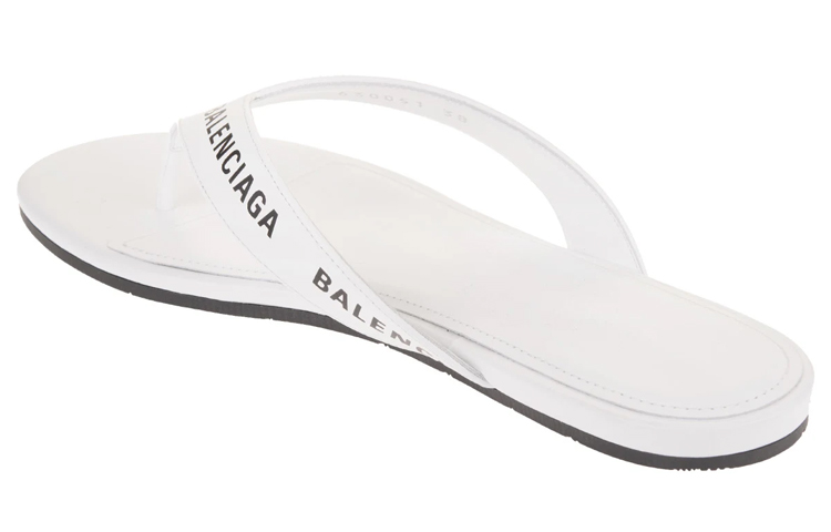Purchase (Women) Balenciaga Flip Flop Slides 'Allover Logo - White'  630051-WBAE1-9010