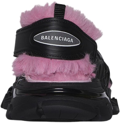 (Women) Balenciaga Track Sandal 'Black Pink Faux Fur' 668560W3CQ41050 Purchase (Women) Balenciaga Track Sandal 'Black Pink Faux Fur' 668560W3CQ41050