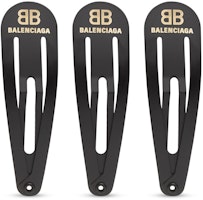 (Women) Balenciaga Front Logo Decorative Hair Clip Black 718872TZ01G5610 (Women) Balenciaga Front Logo Decorative Hair Clip Black 718872TZ01G5610