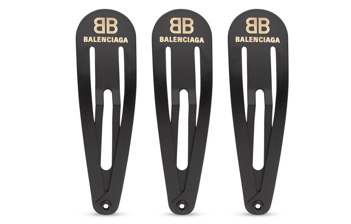 Order (Women) Balenciaga Front Logo Decorative Hair Clip Black 718872TZ01G5610