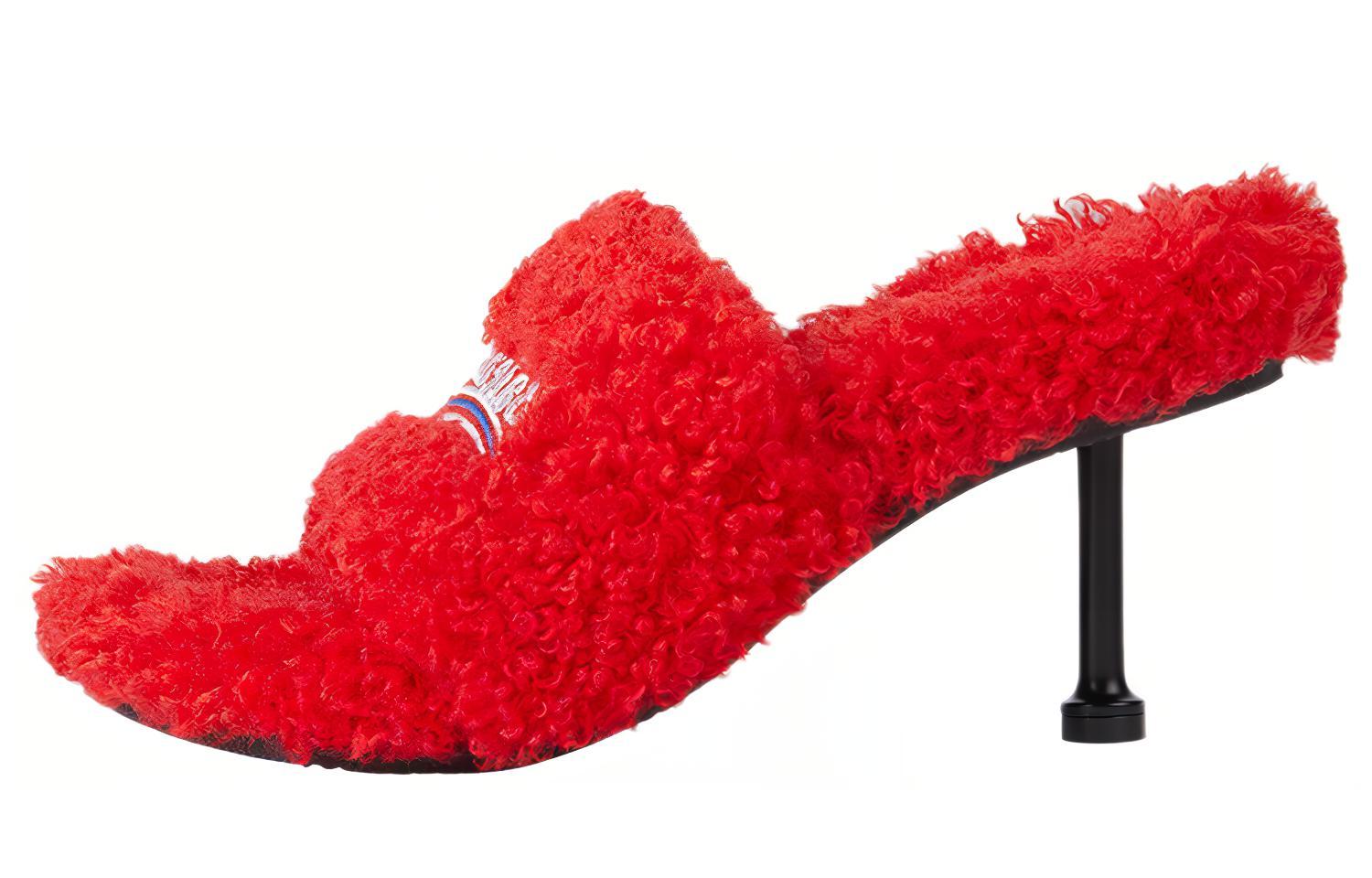 (Women) Balenciaga Furry High Heel 'Red Velvet' 656632W2DO16596