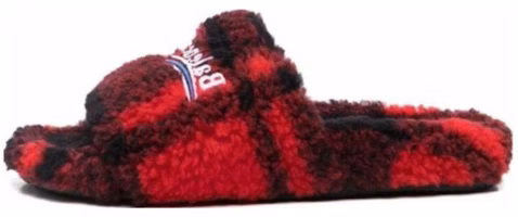 (Women) Balenciaga Furry Slides 'Fake Fur Red Black' 654261W2F21 (Women) Balenciaga Furry Slides 'Fake Fur Red Black' 654261W2F21
