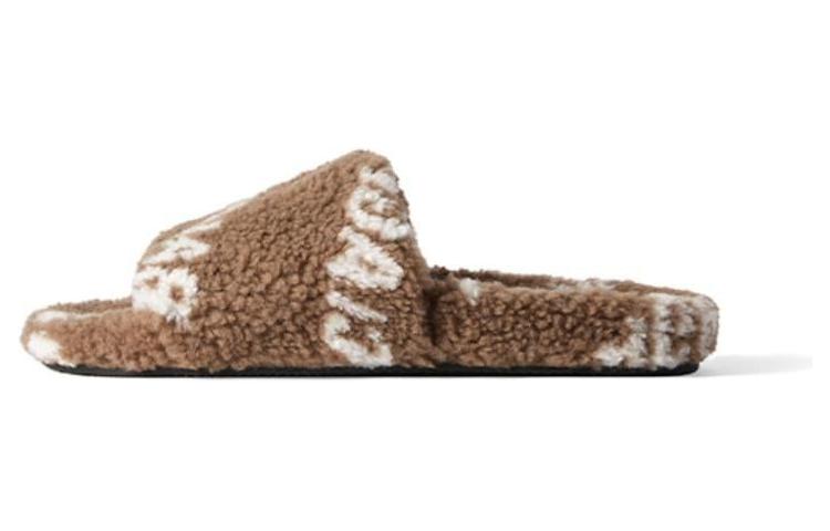 (Women) Balenciaga Furry Slide 'Brown Comfort Fabric' 654261W1NA13020
