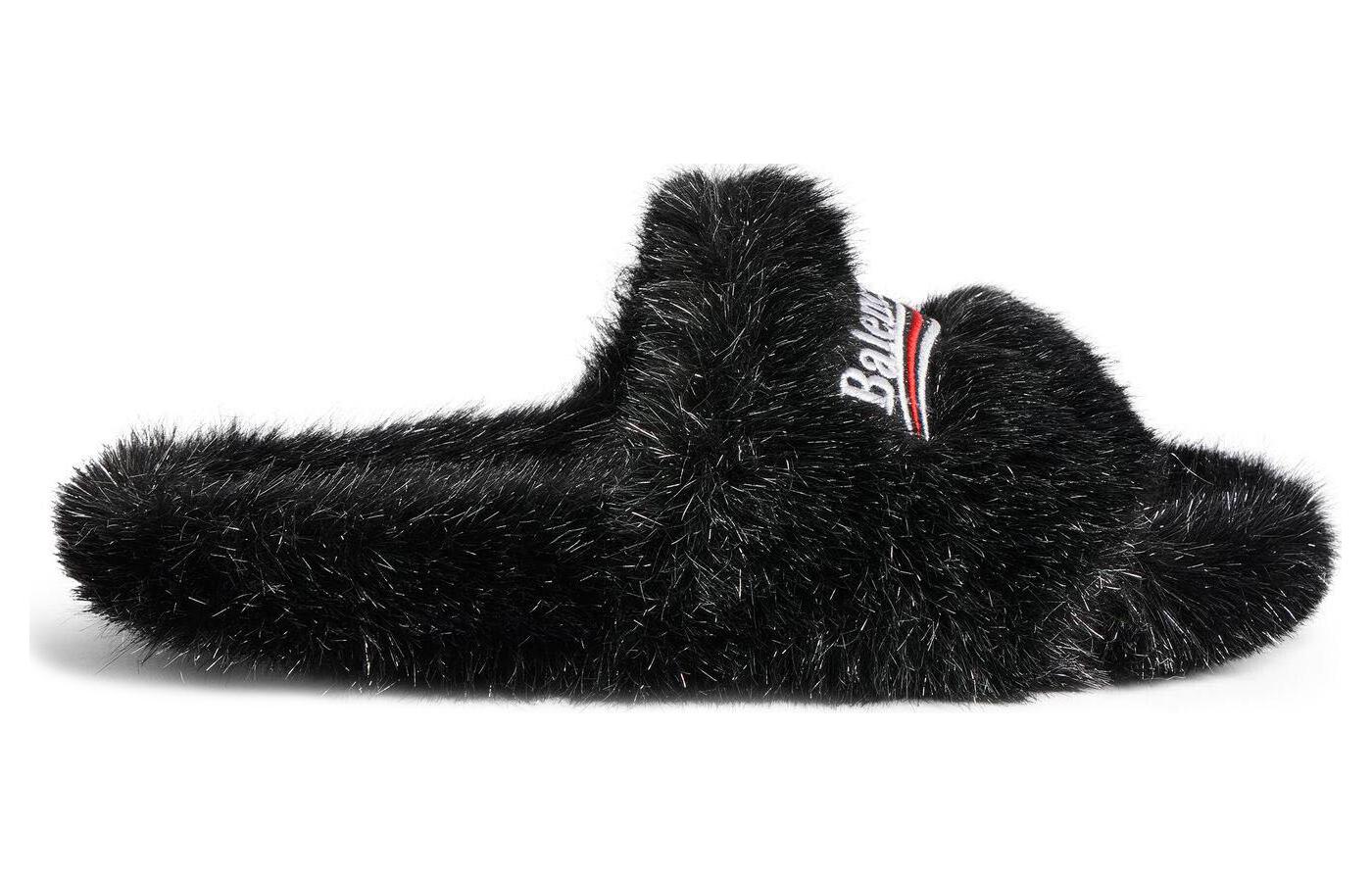 Order (W) Balenciaga Furry Slide ''Comfortabel Veelzijdig Zwart'' 654261W4QA11896