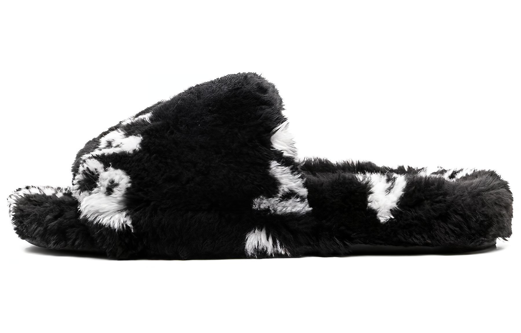 Buy (W) バレンシアガ　ロゴファーサンダル (黒) 654261W2B411090