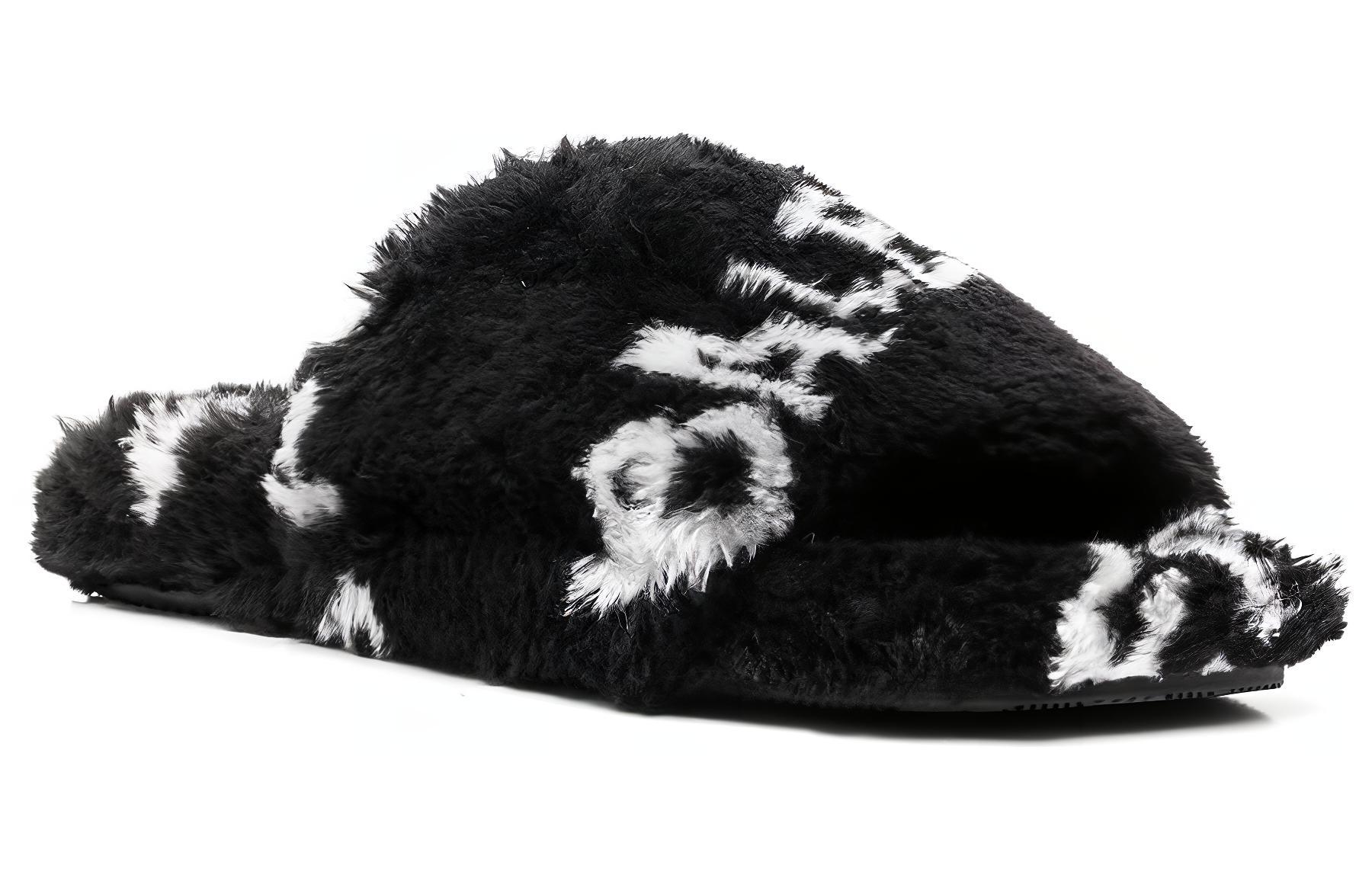 Order (W) バレンシアガ　ロゴファーサンダル (黒) 654261W2B411090