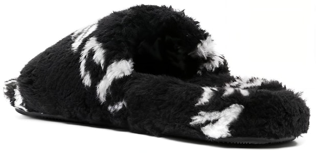 (W) 巴黎世家毛绒拖鞋 '满印标志 - 黑色' 654261W2B411090 Lookbook (W) 巴黎世家毛绒拖鞋 '满印标志 - 黑色' 654261W2B411090