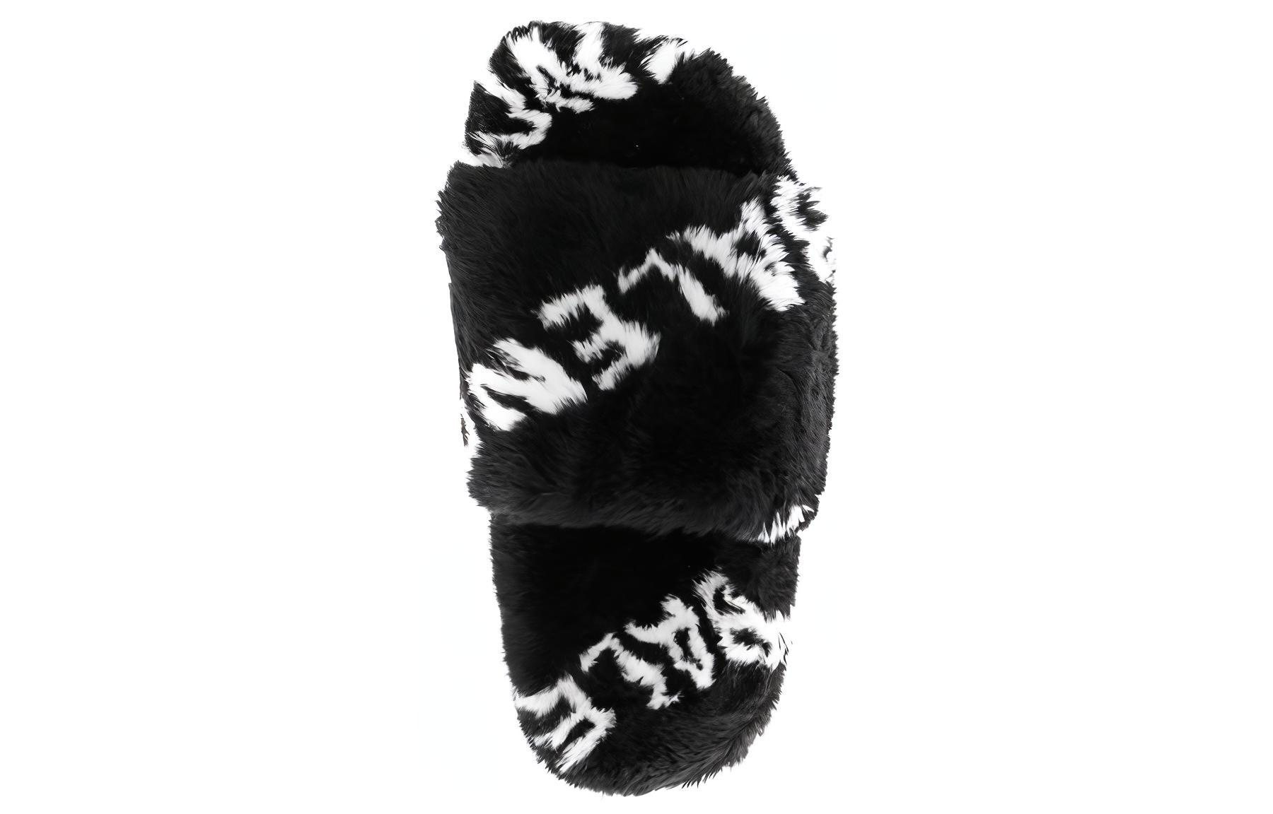 Shop (W) バレンシアガ　ロゴファーサンダル (黒) 654261W2B411090