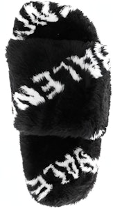 (W) 巴黎世家毛绒拖鞋 '满印标志 - 黑色' 654261W2B411090 Shop (W) 巴黎世家毛绒拖鞋 '满印标志 - 黑色' 654261W2B411090