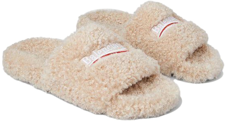 (Women) Balenciaga Furry Slides 'Beige' 654261-W2DO1-9796 Lookbook (Women) Balenciaga Furry Slides 'Beige' 654261-W2DO1-9796