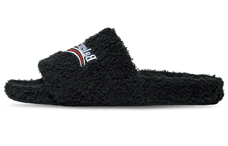 (Women) Balenciaga Furry Slides 'Black' 654261W2HS41096