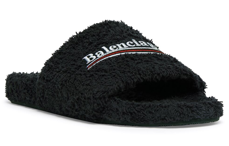 Lookbook (W) Balenciaga Sandal Bulu Slip-On 'Hitam' 654261W2HS41096