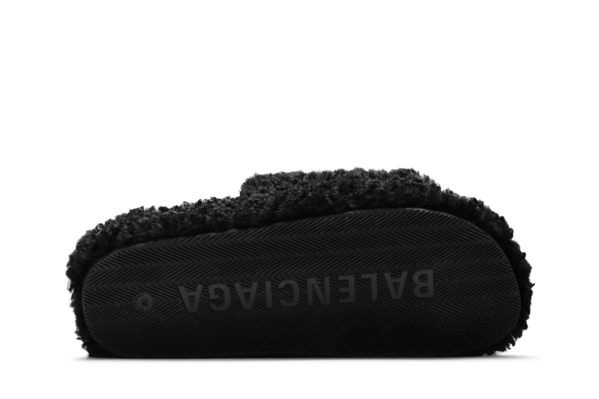 Shop 巴黎世家 毛絨拖鞋 女款 黑色