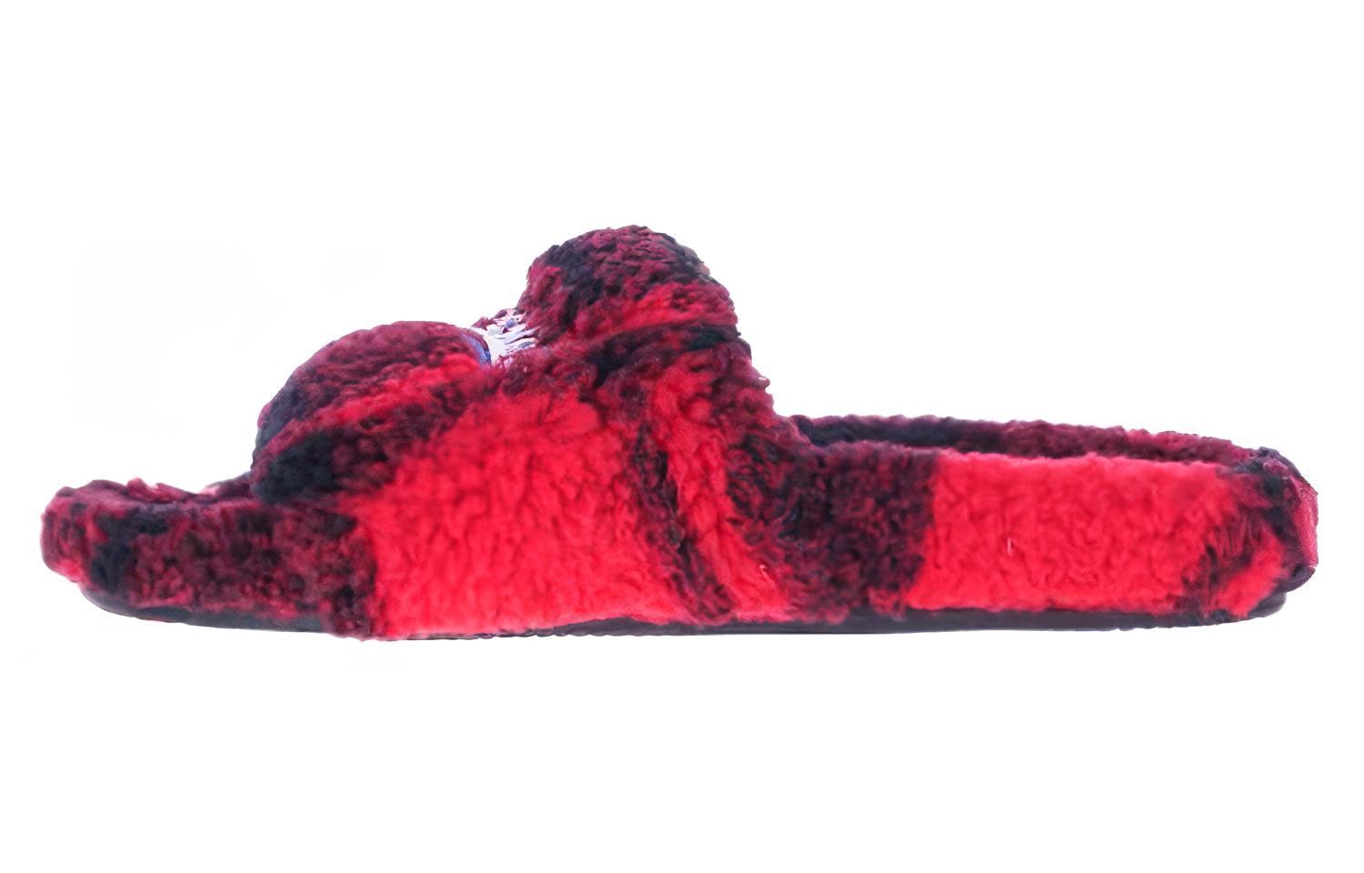 (Women) Balenciaga Furry Slides 'Fake Fur Red Black' 654261W2F21