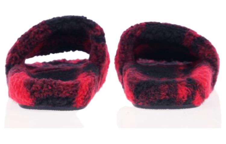 Purchase (W) バレンシアガ フェイクファー スライド レッドブラック 654261W2F21