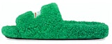 Buy 巴黎世家 Furry 露趾圓頭 一字拖鞋 女款 綠色