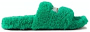 Order 巴黎世家 Furry 露趾圓頭 一字拖鞋 女款 綠色