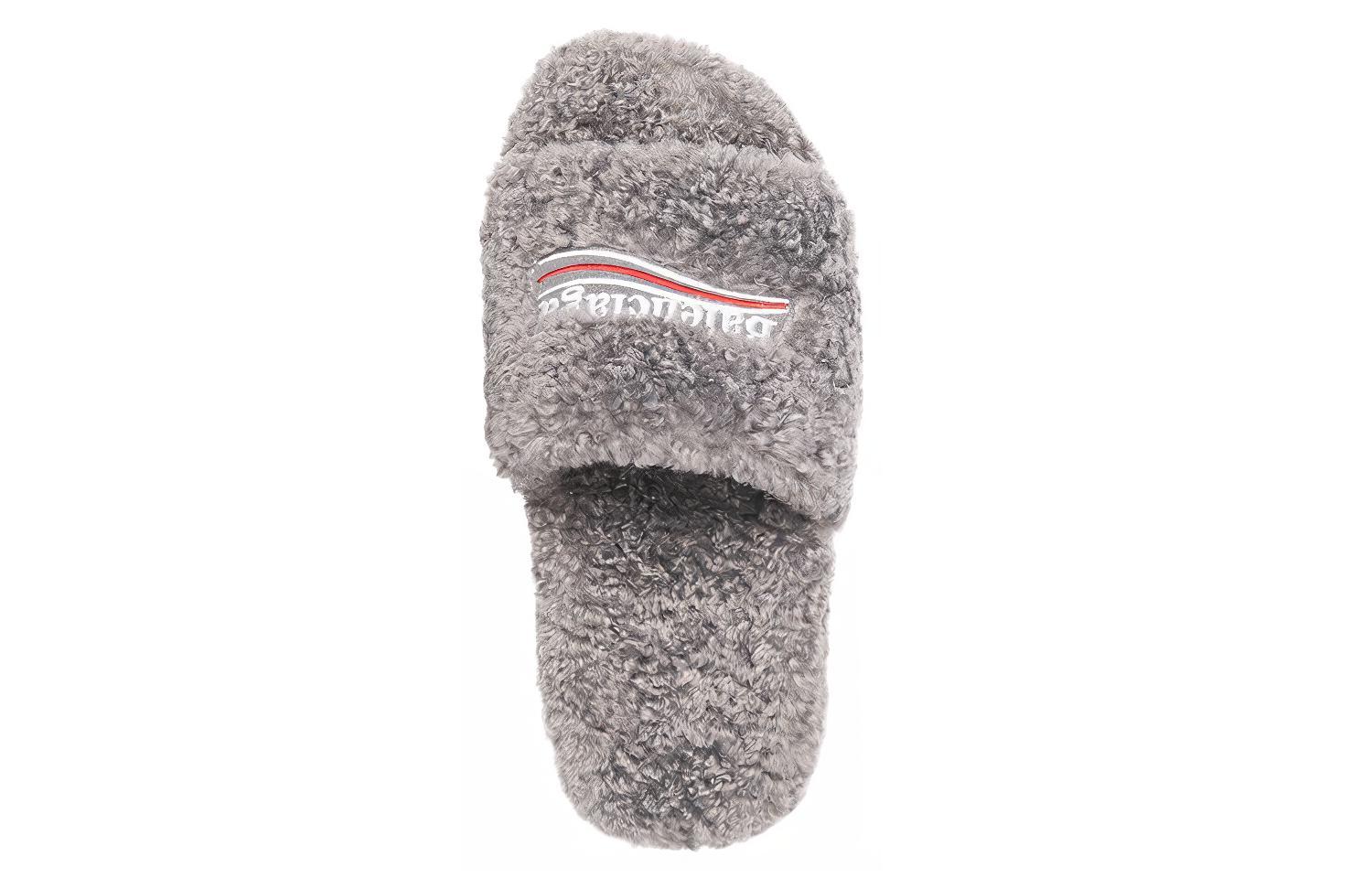 Shop (W) Balenciaga Sandal Bulu 'Abu-Abu' 654261-W2DO1-1596