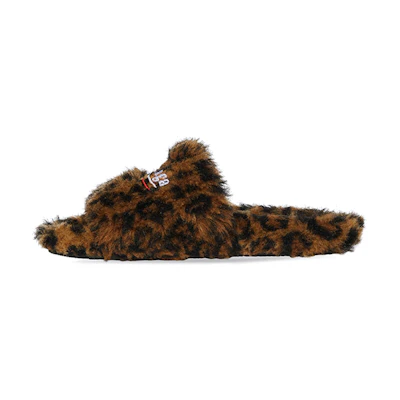 (W) Balenciaga Furry Slides 'Leopard'