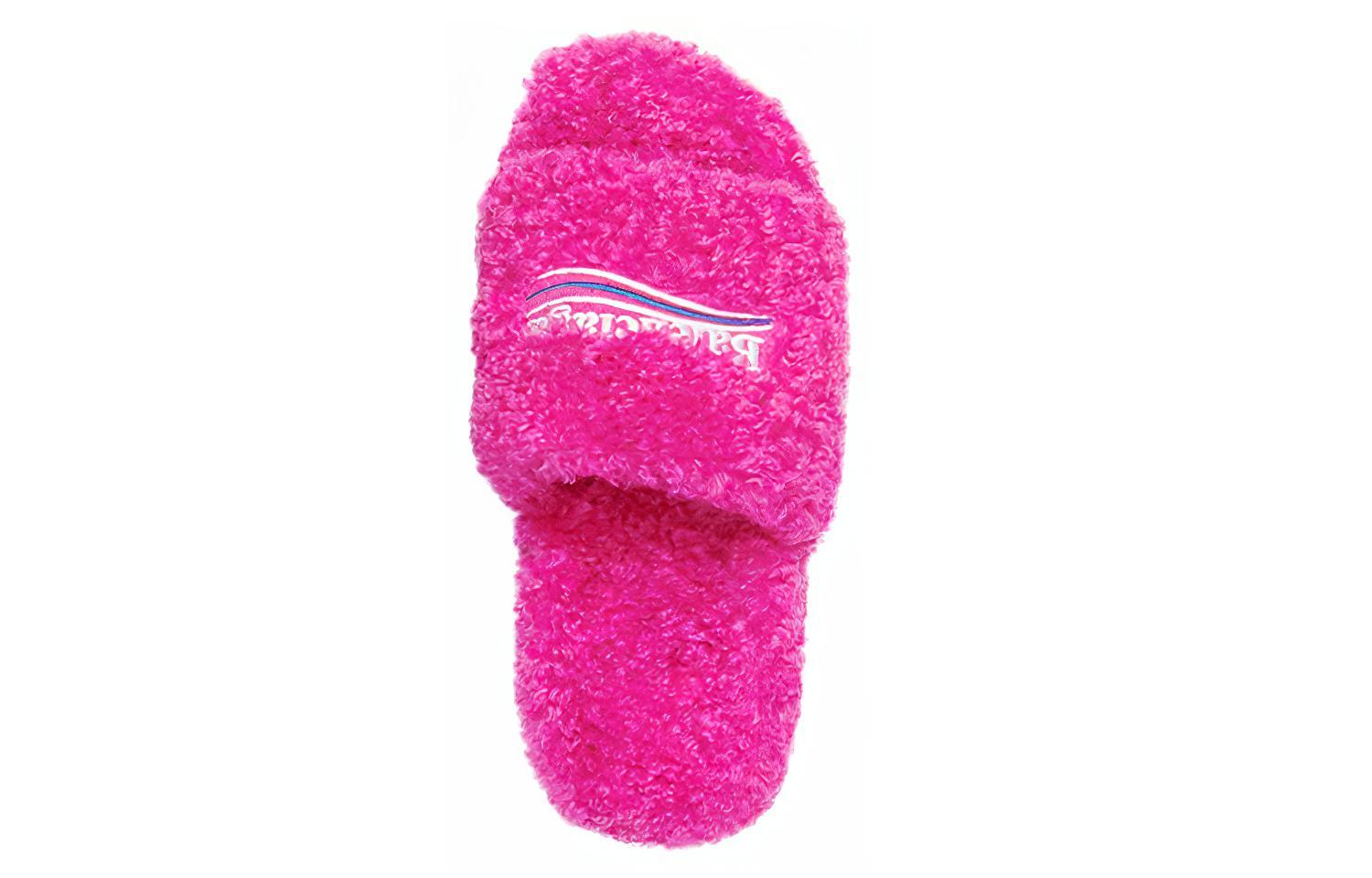Shop (W) Balenciaga Slides Fourrure ''Rose'' 654261-W2DO1-5096