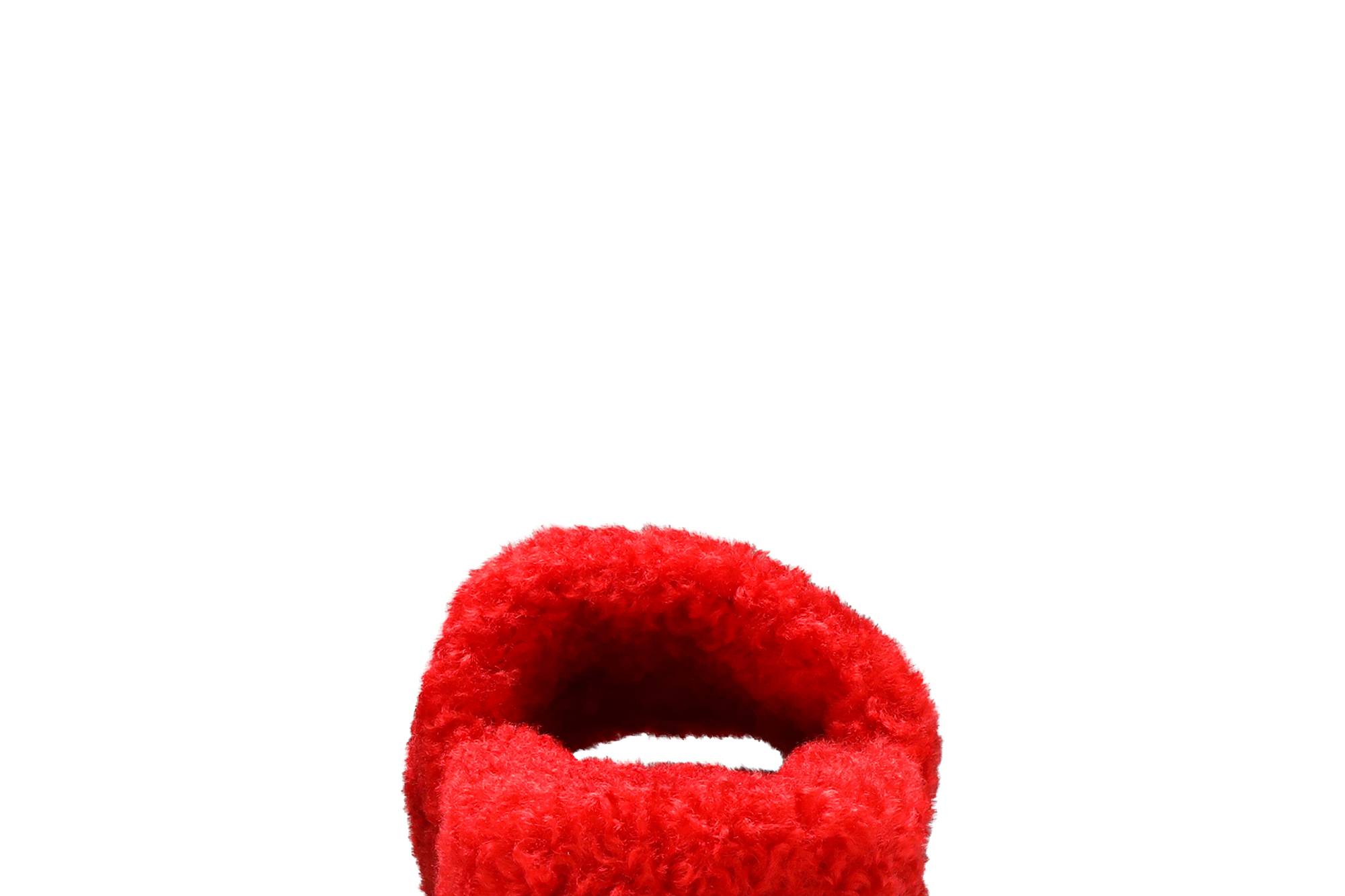 Sizing 巴黎世家 Furry Slide 時尚拖鞋 女款 紅色