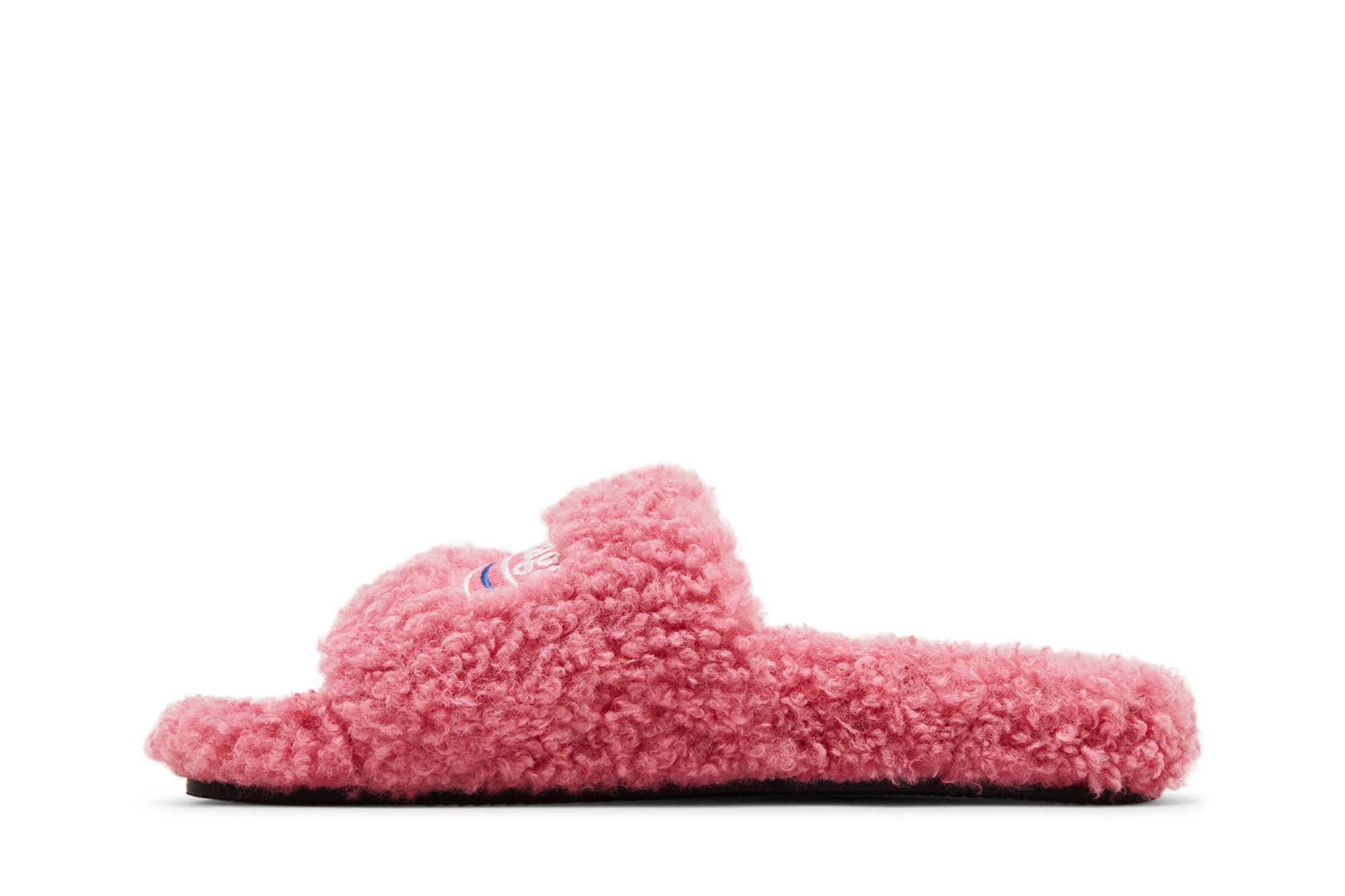 Lookbook Balenciaga巴黎世家 毛絨刺繡舒適平底時尚涼鞋 女款 粉色