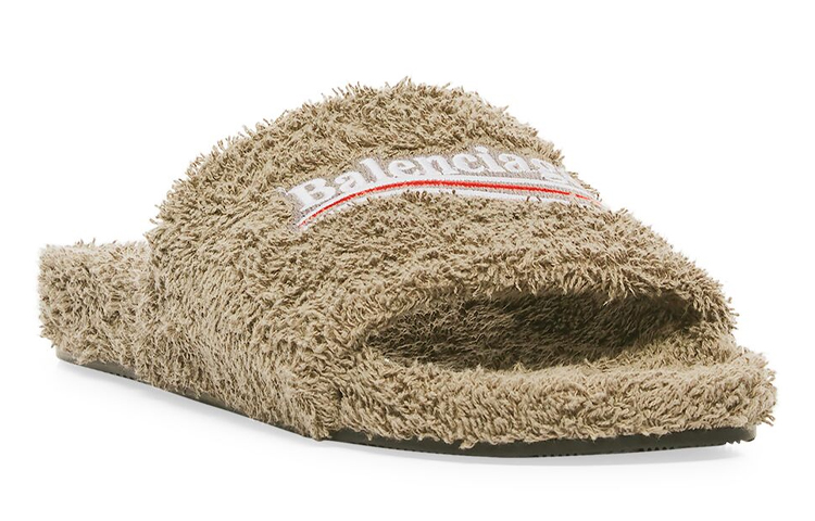 (W) Balenciaga Furry Slip-On Slippers 'Khaki' 圖 2