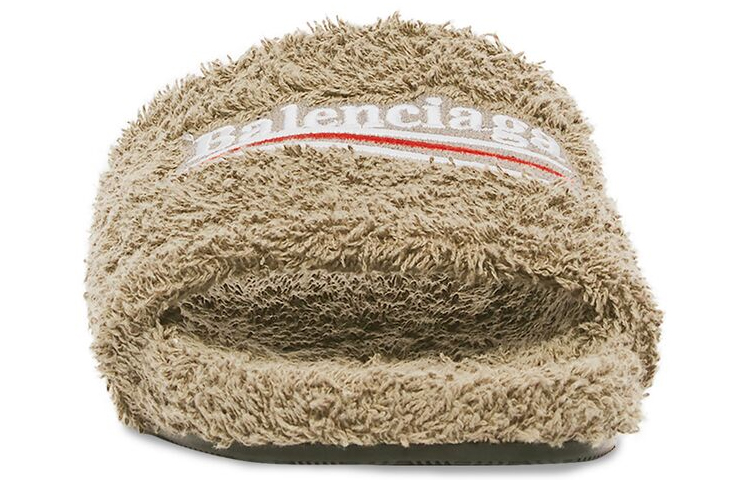 (W) Balenciaga Furry Slip-On Slippers 'Khaki' 圖 3