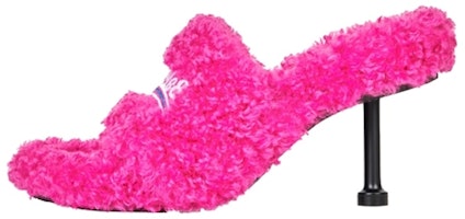 (Women) Balenciaga Furry 80mm Sandal Heels 'Pink' 656632W2DO15096 (Women) Balenciaga Furry 80mm Sandal Heels 'Pink' 656632W2DO15096