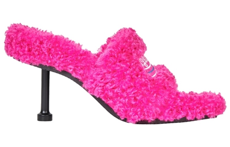 (W) Balenciaga Furry 80mm Sandal Heels 'Pink' 圖 2