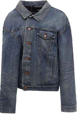 (W) Balenciaga FW21 Jaket Denim Asimetrik - Biru. 662747TDW148146 Order (W) Balenciaga FW21 Jaket Denim Asimetrik - Biru. 662747TDW148146