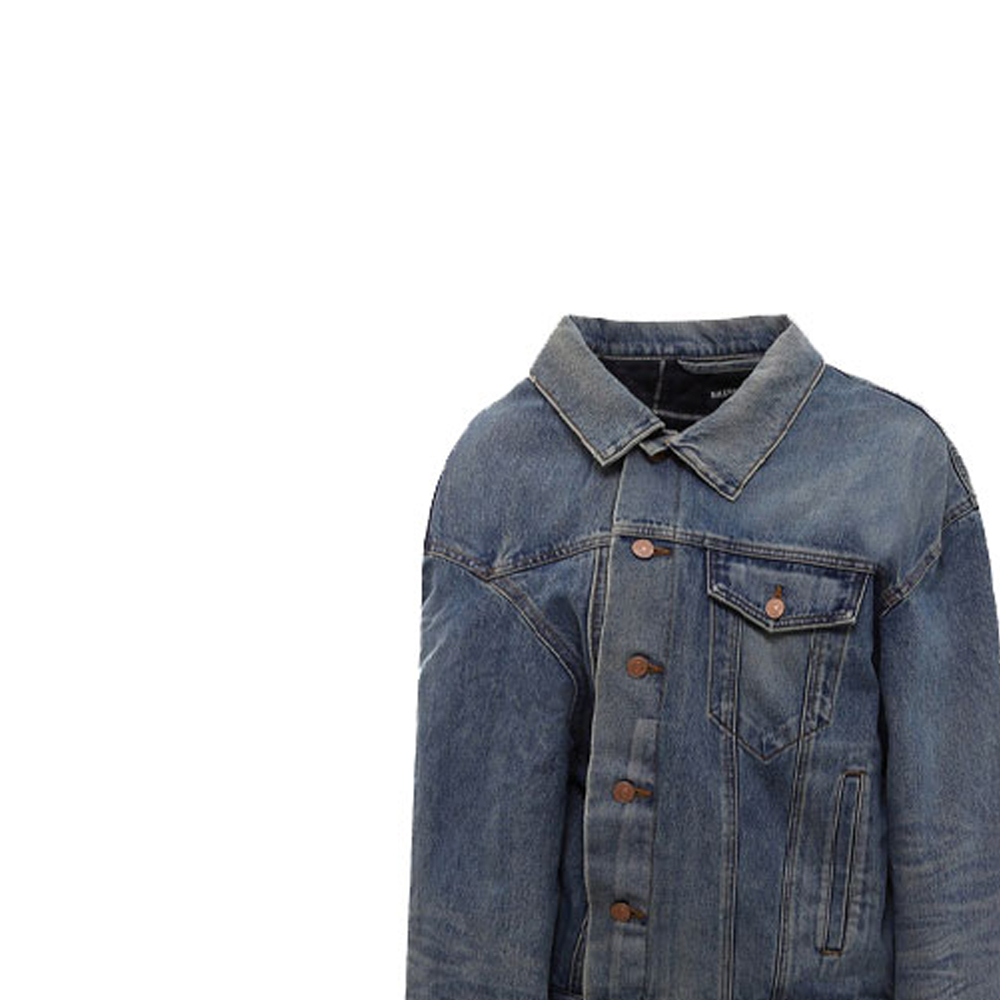 Details for (W) Balenciaga FW21 Jaket Denim Asimetrik - Biru. 662747TDW148146