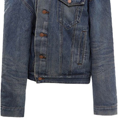 (W) Balenciaga FW21 Jaket Denim Asimetrik - Biru. 662747TDW148146 Sizing (W) Balenciaga FW21 Jaket Denim Asimetrik - Biru. 662747TDW148146